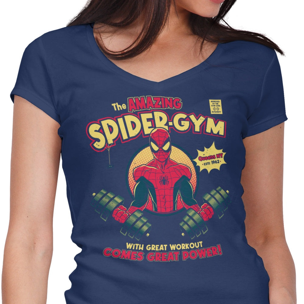 Spider Gym Women's V-Neck T-Shirt for Fitness Enthusiasts