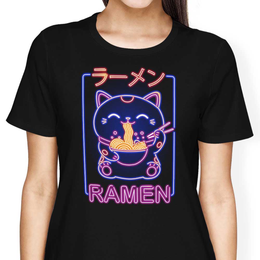 Neon Maneki-Neko Inspired Women's Clothing - T-Shirts and Premium T-Shirts