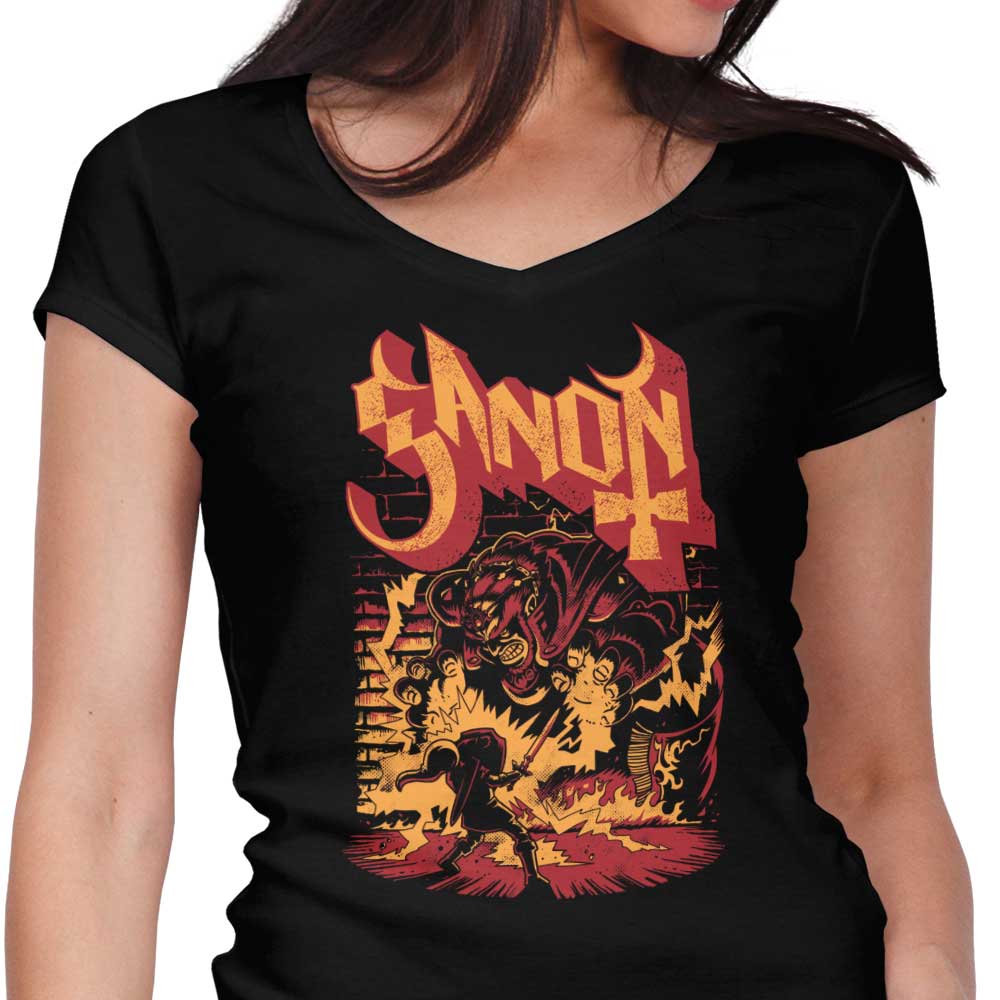 Women's V-Neck T-Shirt - Power and Darkness Collection