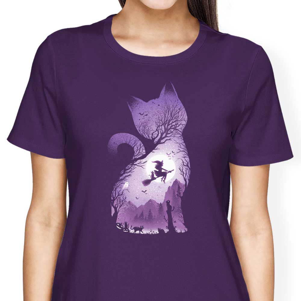 Alemaglia's Witch's Cat Women's Stylish Cotton T-Shirts