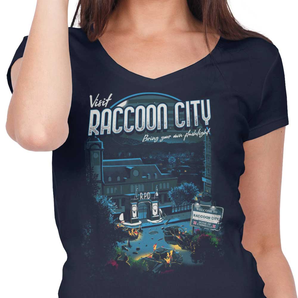 Explore Raccoon City - Women's Stylish V-Neck Top