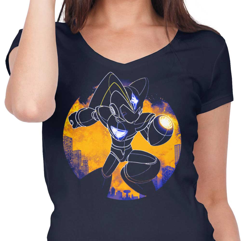 Stylish Women's V-Neck Bass Orb T-Shirt