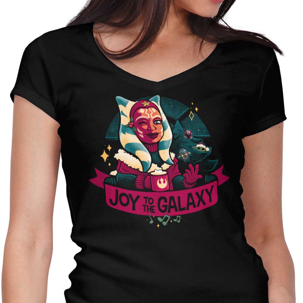 Women's Cosmic V-Neck Tee - Joy to the Galaxy