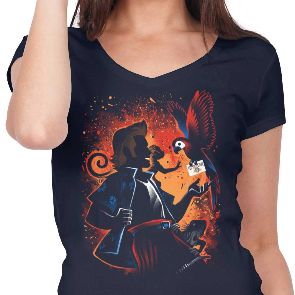 Women's Pet Detective Themed V-Neck T-Shirt