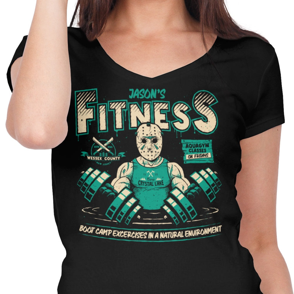 Women's V-Neck Fitness T-Shirt by Jason's Fitness