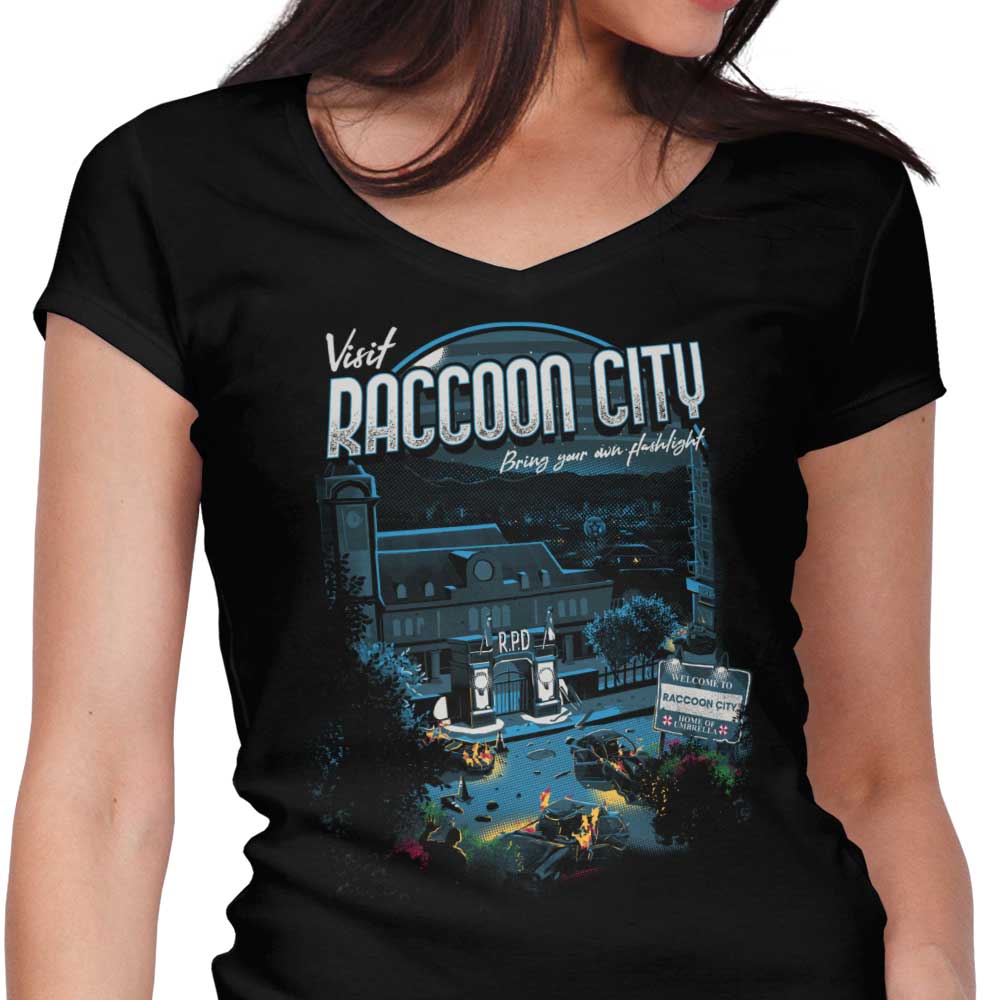 Explore Raccoon City - Women's Stylish V-Neck Top