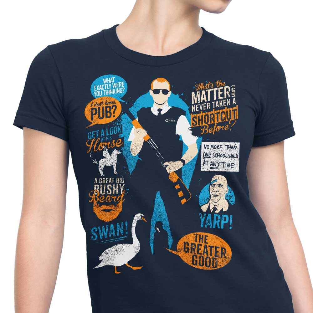 Stylish Women's Apparel Featuring Hot Fuzz Quotes