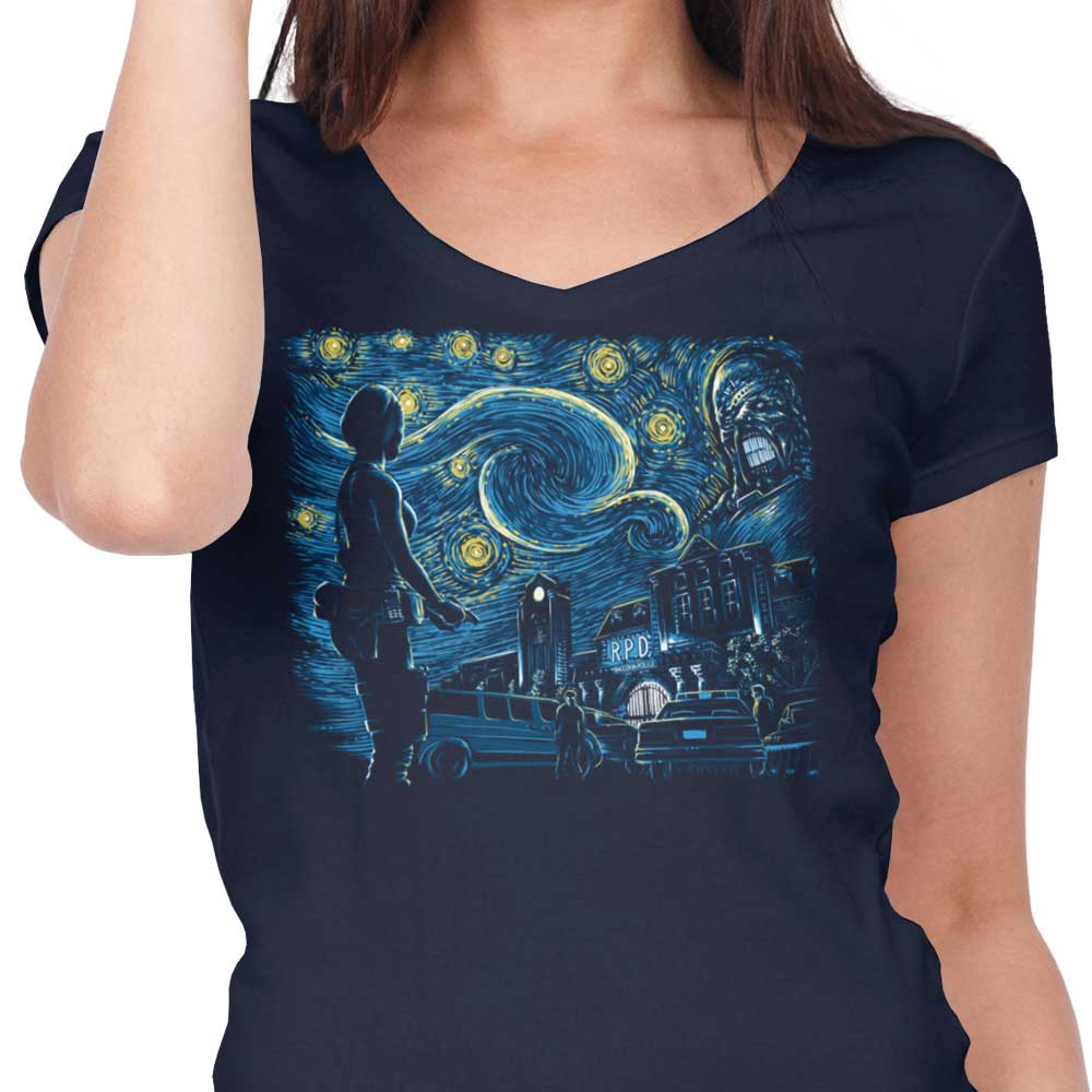 Enchanting Starry Evil Women's V - Neck T - Shirt