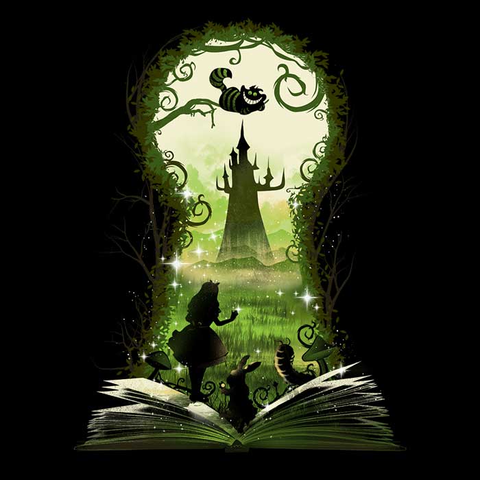 Wonderland Book Themed Women's Fashionable Apparel - T-Shirts