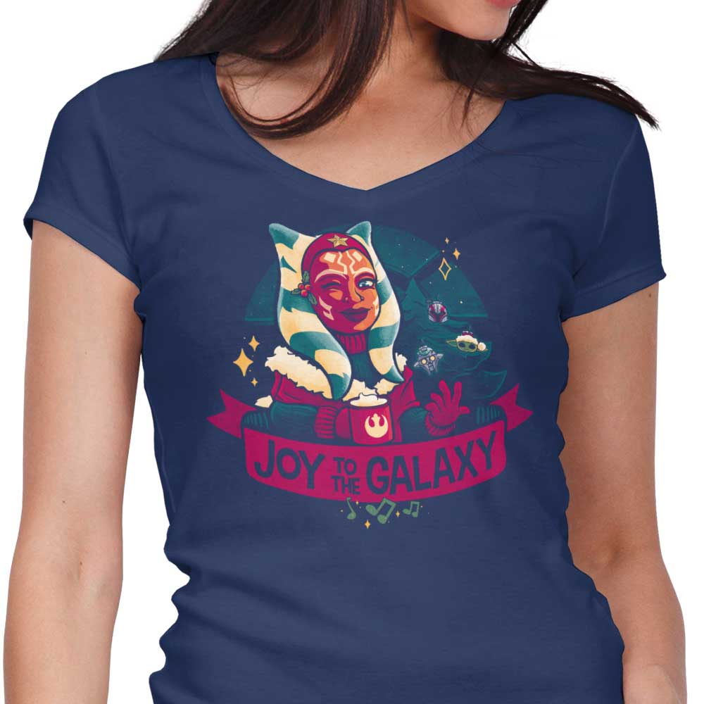 Women's Cosmic V-Neck Tee - Joy to the Galaxy