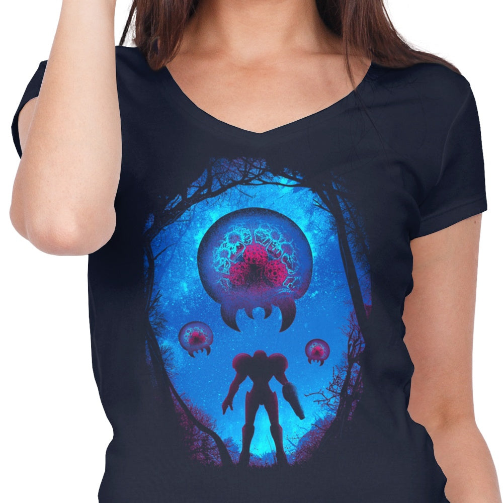 Women's Fashionable V-Neck Bounty Hunter Landscape T-Shirt