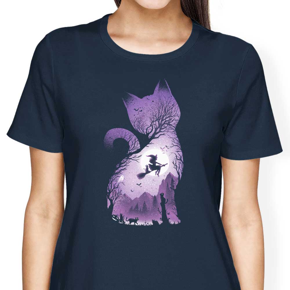 Alemaglia's Witch's Cat Women's Stylish Cotton T-Shirts