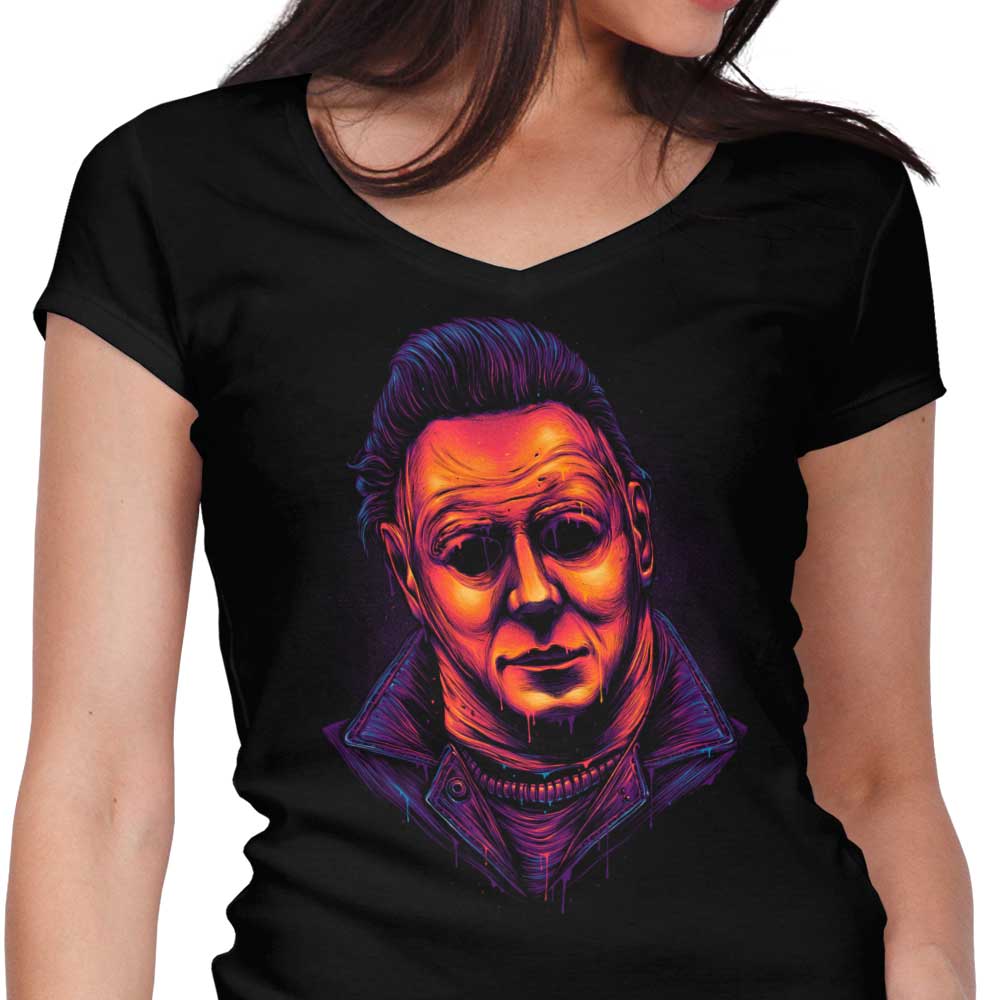 Glowing Slasher Design Women's V-Neck T-Shirt