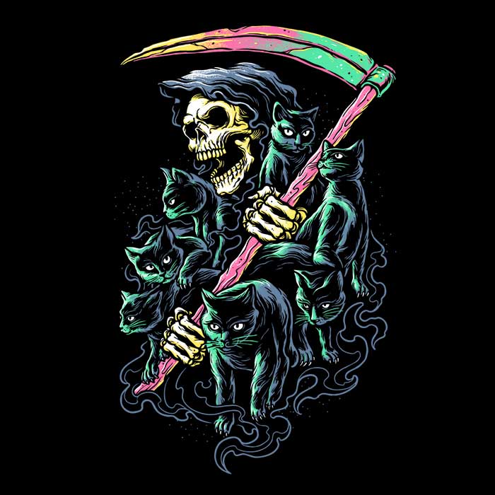 Women's Apparel - 7 Deadly Cats Collection by Glitchygorilla
