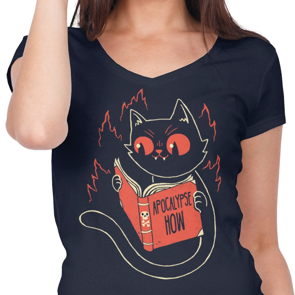 Women's V-Neck T-Shirt - 'Apocalypse How' by DinoMike