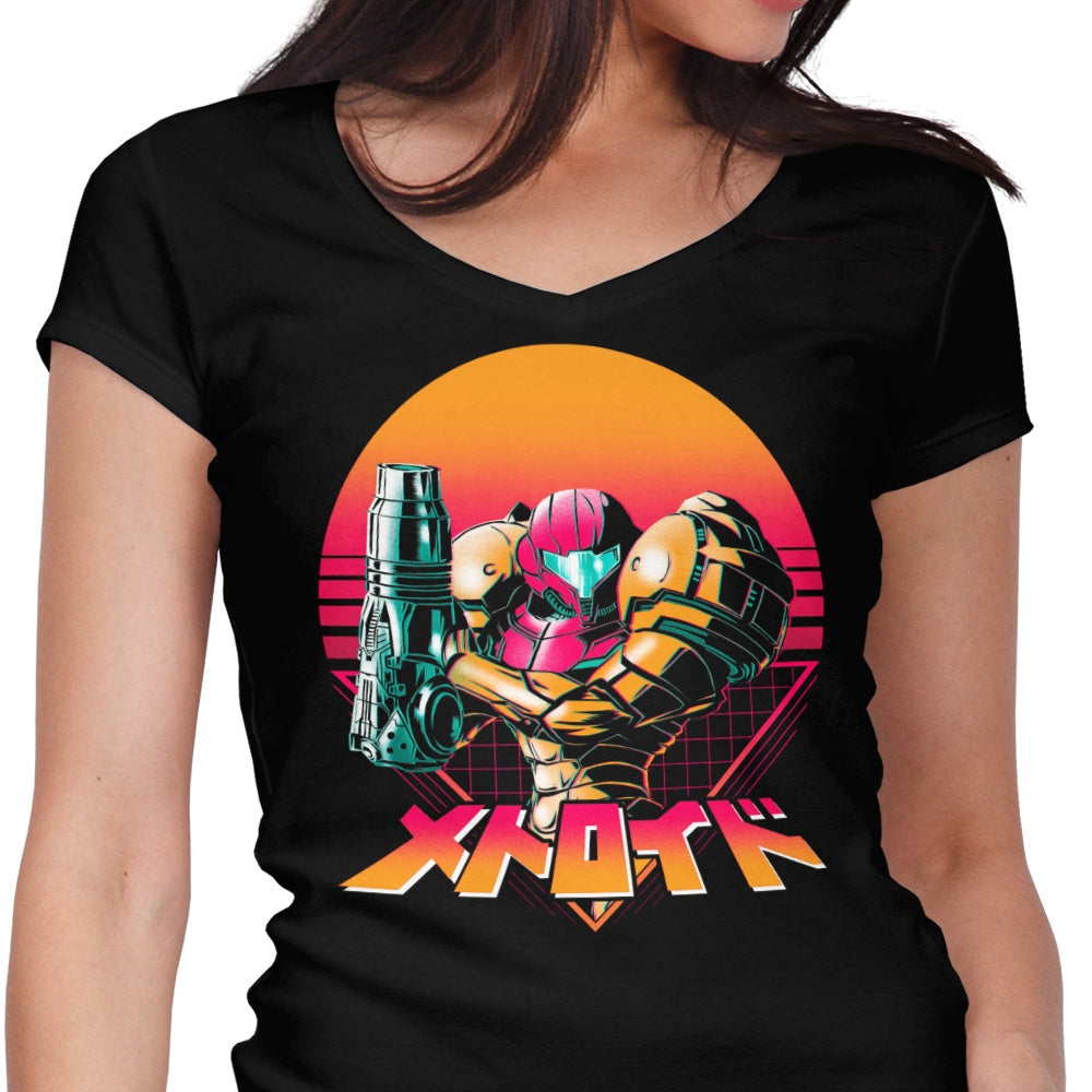 Retro Style Women's V-Neck Hunting T-Shirt - Retro Hunter