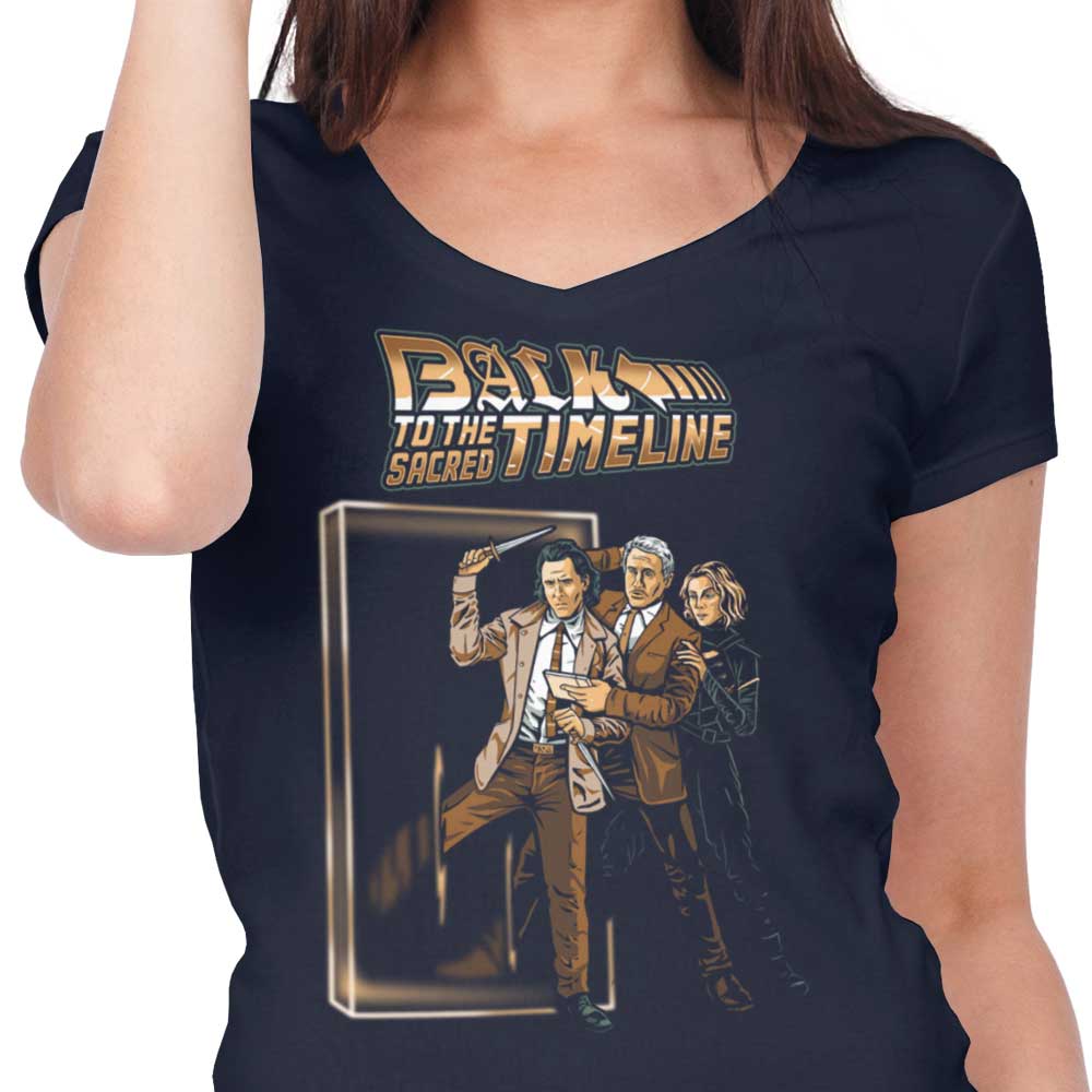 Women's Stylish V-Neck T-Shirt Inspired by 'To the Sacred Timeline'