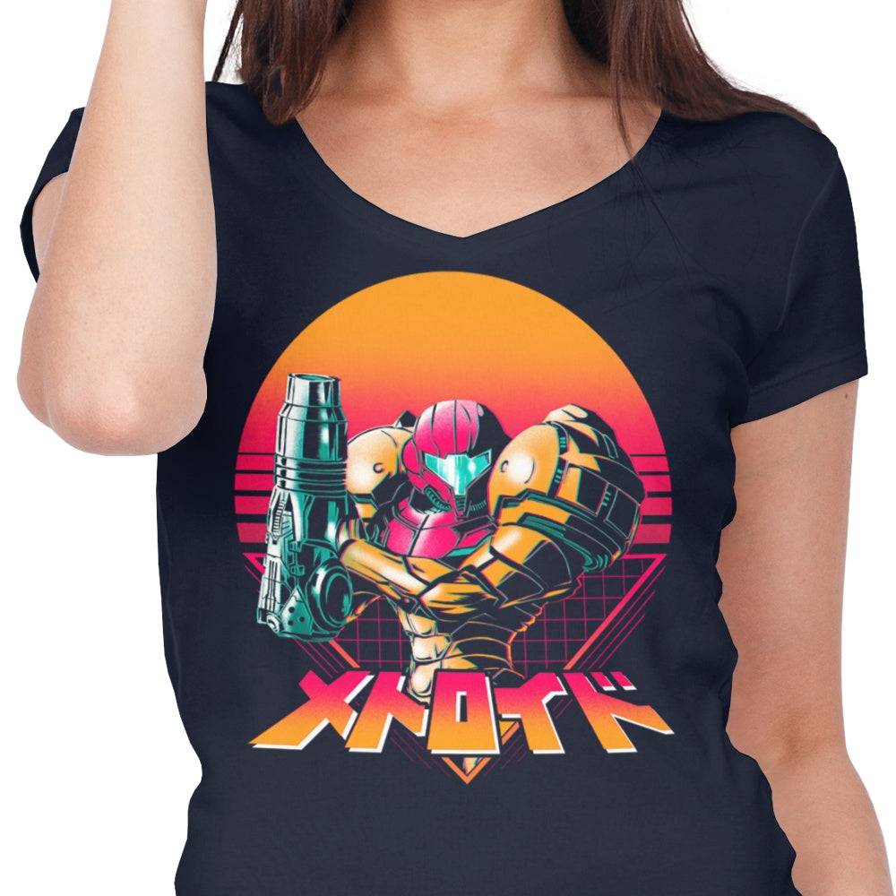 Retro Style Women's V-Neck Hunting T-Shirt - Retro Hunter