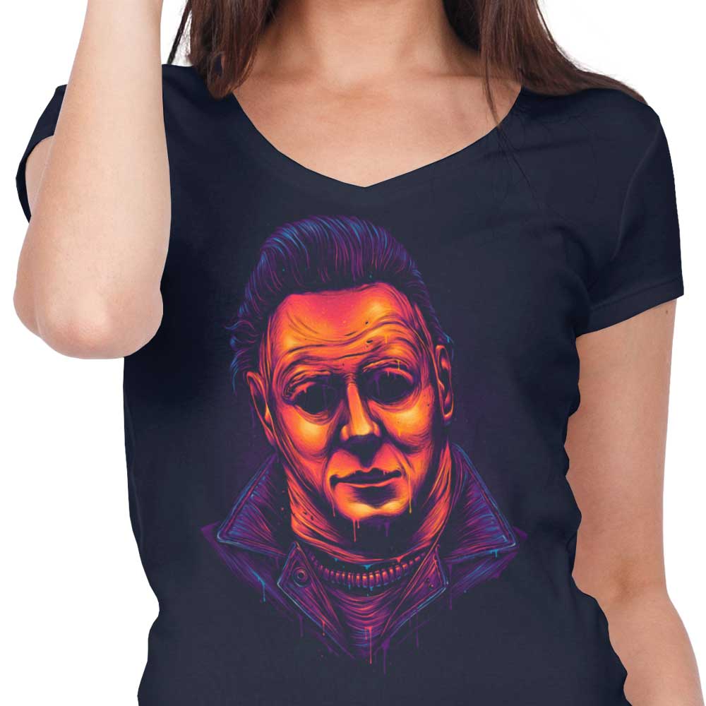 Glowing Slasher Design Women's V-Neck T-Shirt