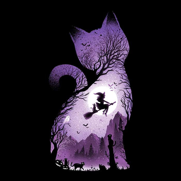 Alemaglia's Witch's Cat Women's Stylish Cotton T-Shirts