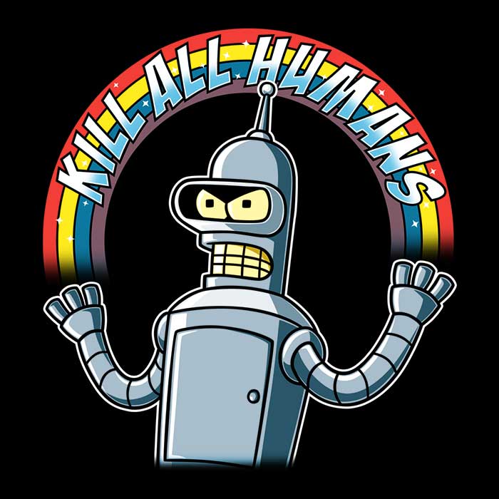 Gleaming Metal Robot Design Women's Clothing Apparel