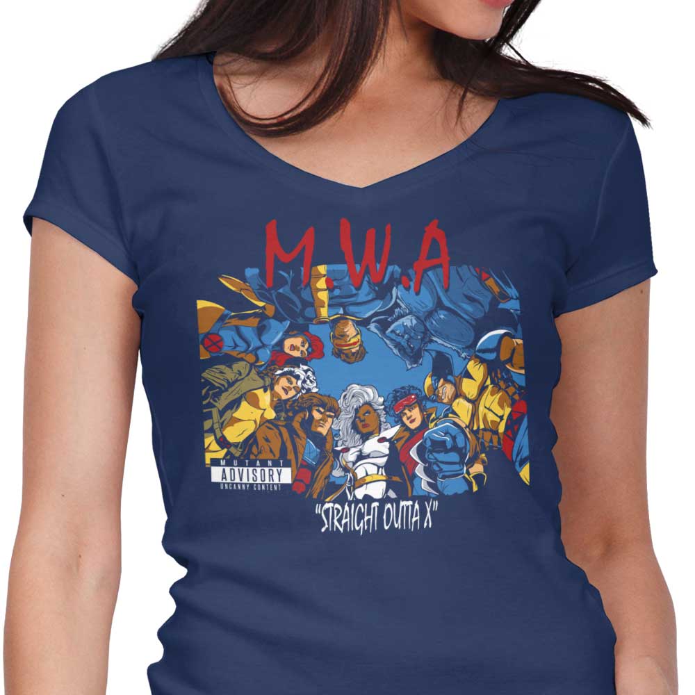 Women's Stylish V-Neck T-Shirt - Straight Outta X Design