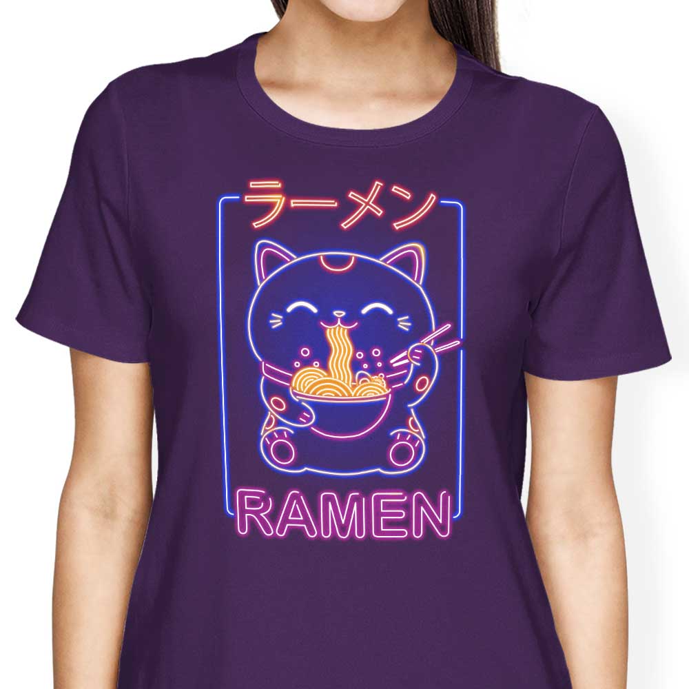Neon Maneki-Neko Inspired Women's Clothing - T-Shirts and Premium T-Shirts