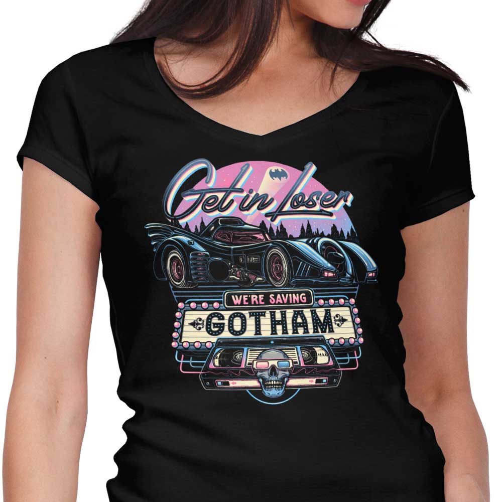 Women's Stylish V-Neck Tee - Saving Gotham Design