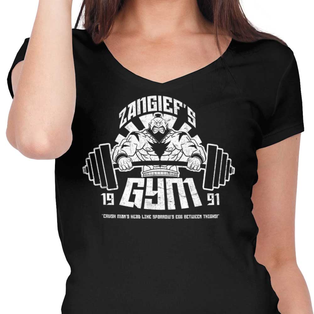 Coinbox Tees' Stylish Women's V-Neck from Zangief Gym