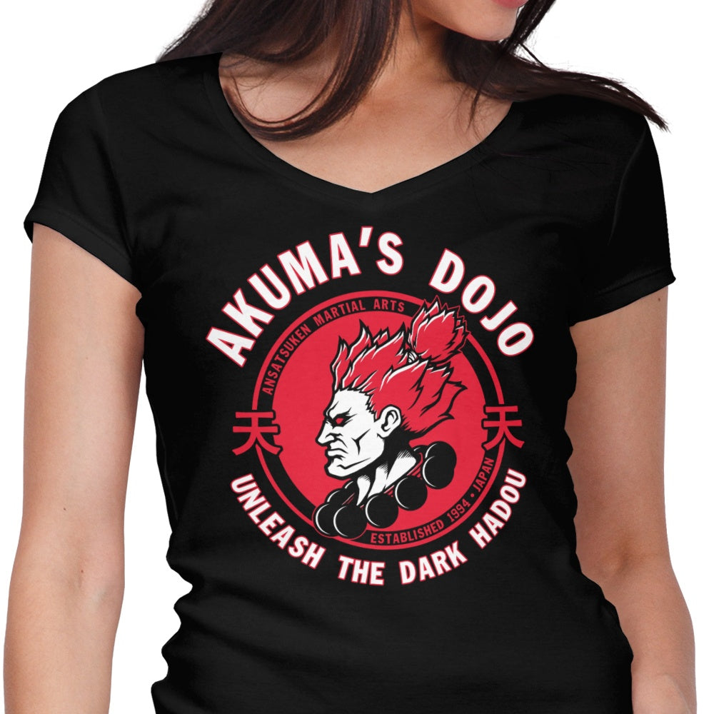 Women's Stylish V-Neck Demon Dojo T-Shirt