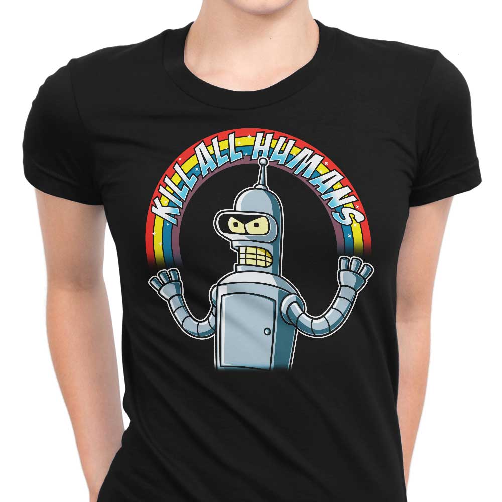 Gleaming Metal Robot Design Women's Clothing Apparel