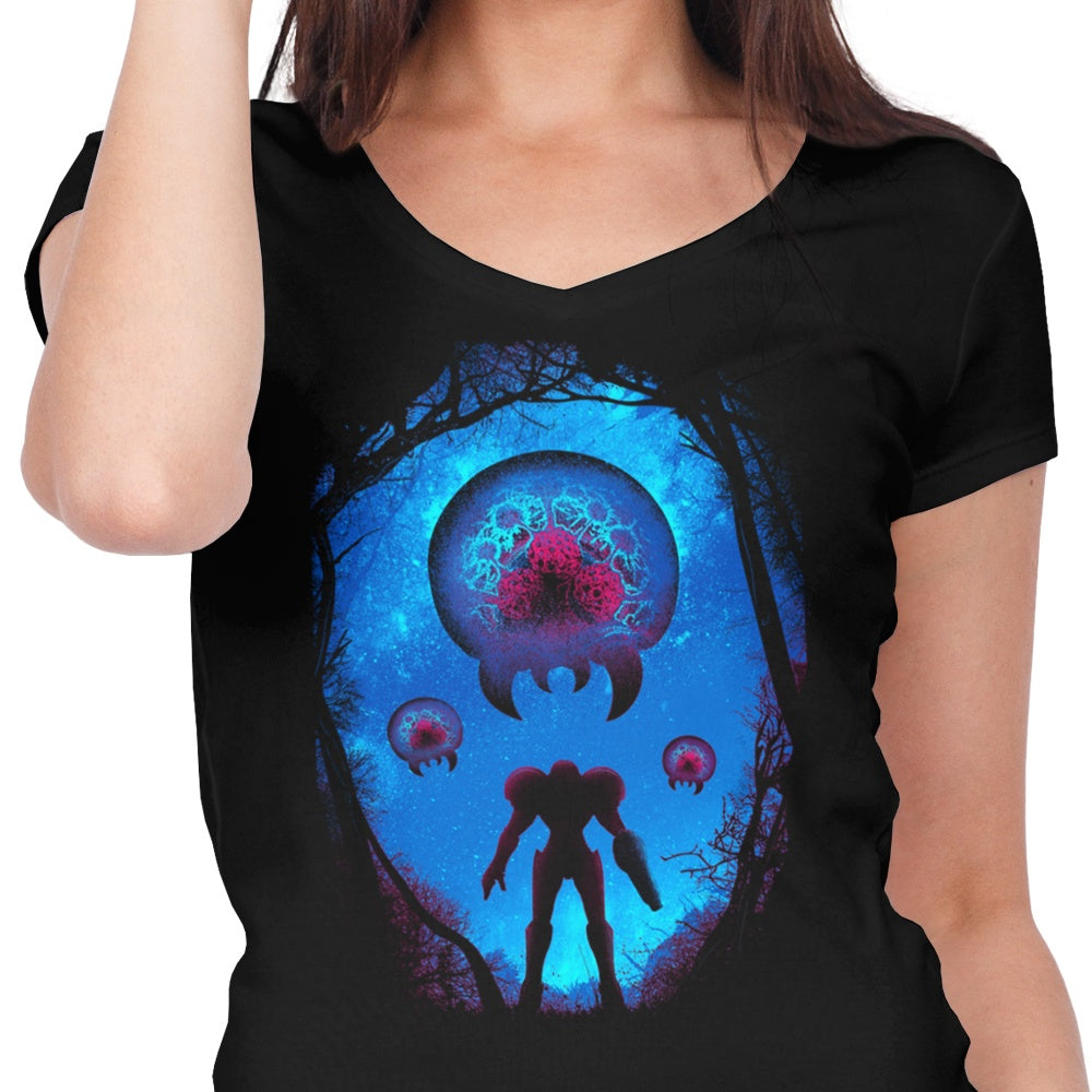 Women's Fashionable V-Neck Bounty Hunter Landscape T-Shirt