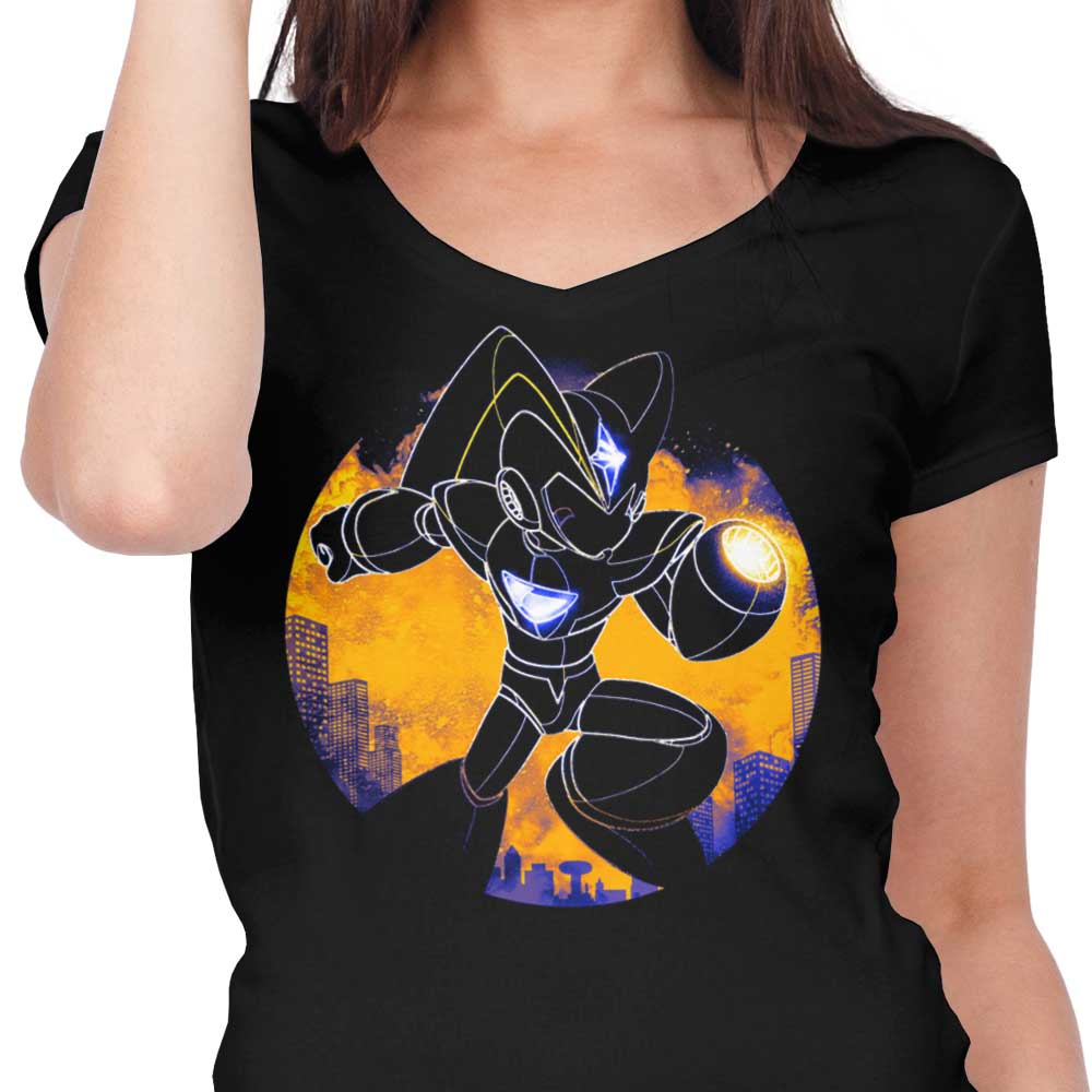 Stylish Women's V-Neck Bass Orb T-Shirt