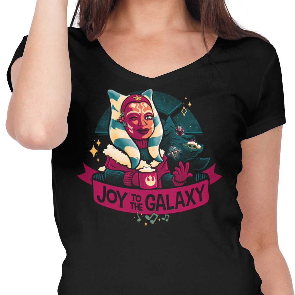 Women's Cosmic V-Neck Tee - Joy to the Galaxy
