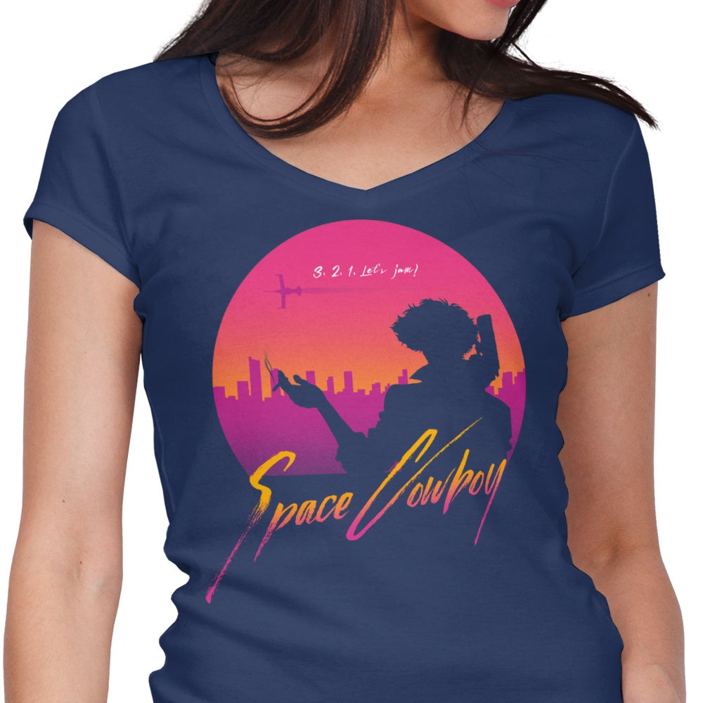 Ladies' V-Neck 'Let's Jam' T-Shirt