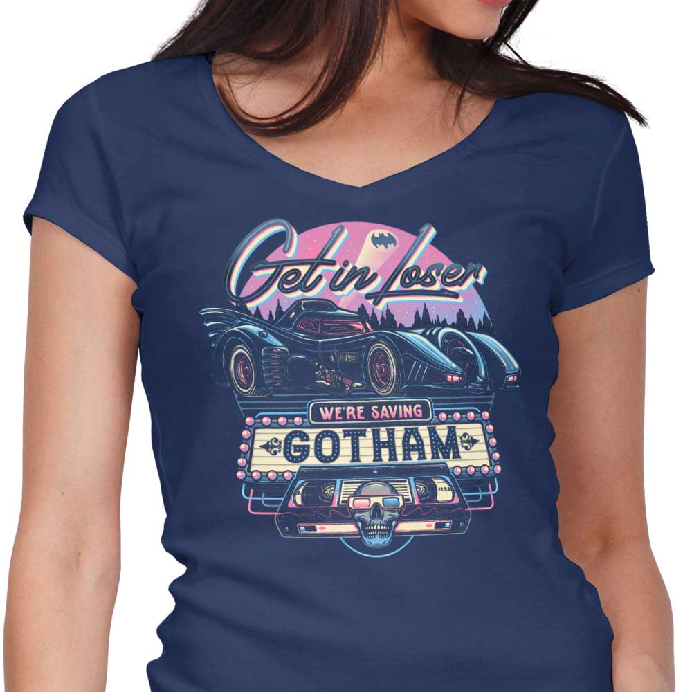 Women's Stylish V-Neck Tee - Saving Gotham Design