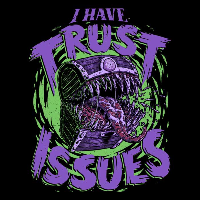 Women's V-Neck T-Shirt with 'I Have Trust Issues' Print