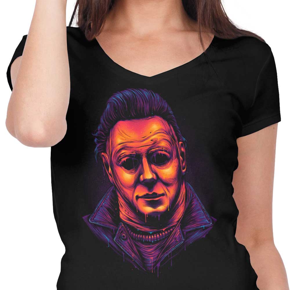 Glowing Slasher Design Women's V-Neck T-Shirt