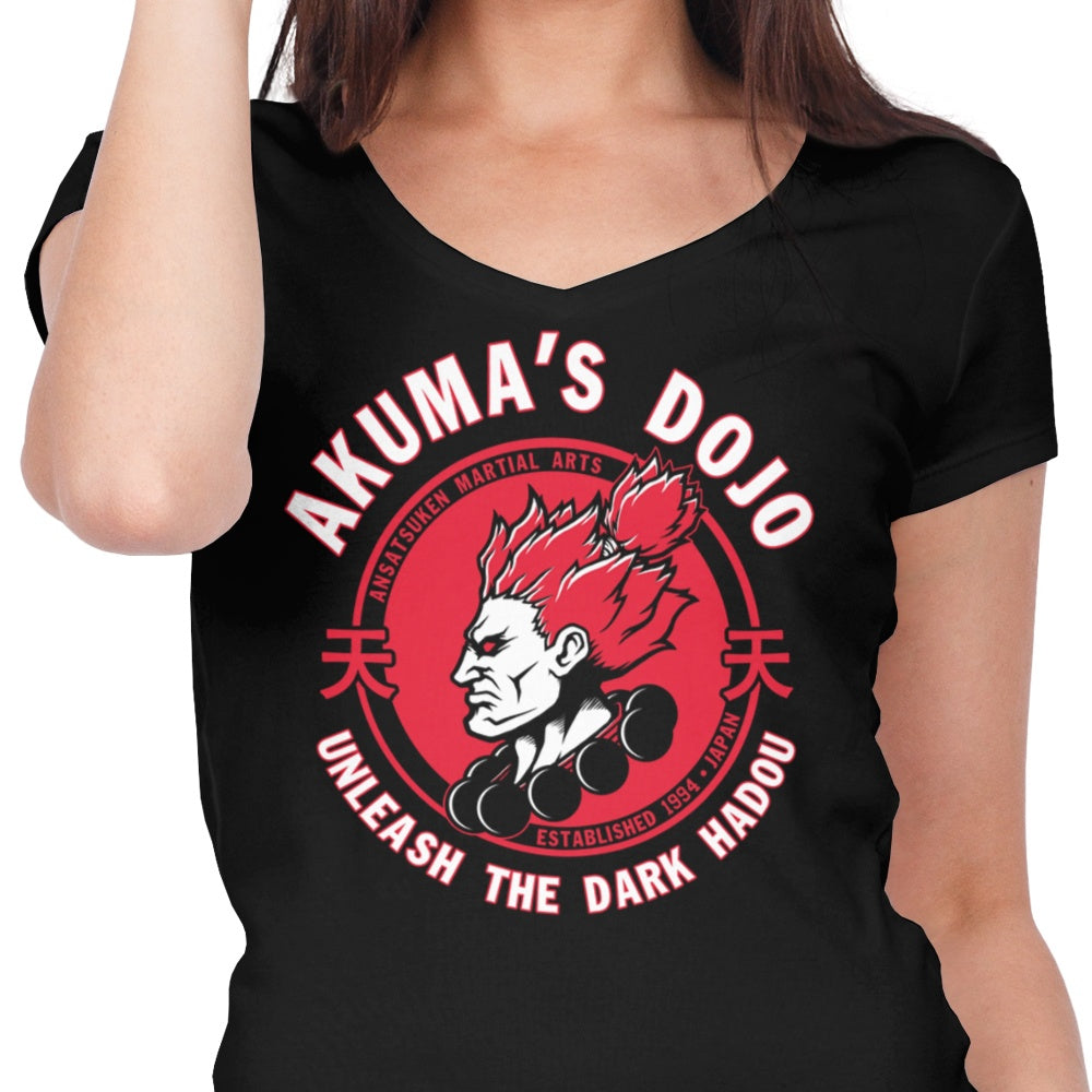 Women's Stylish V-Neck Demon Dojo T-Shirt