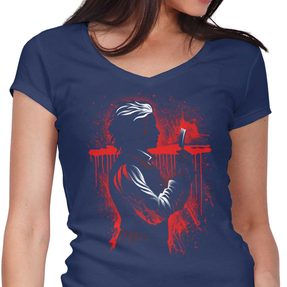 Alemaglia's Women's V-Neck - The Demon Barber Style