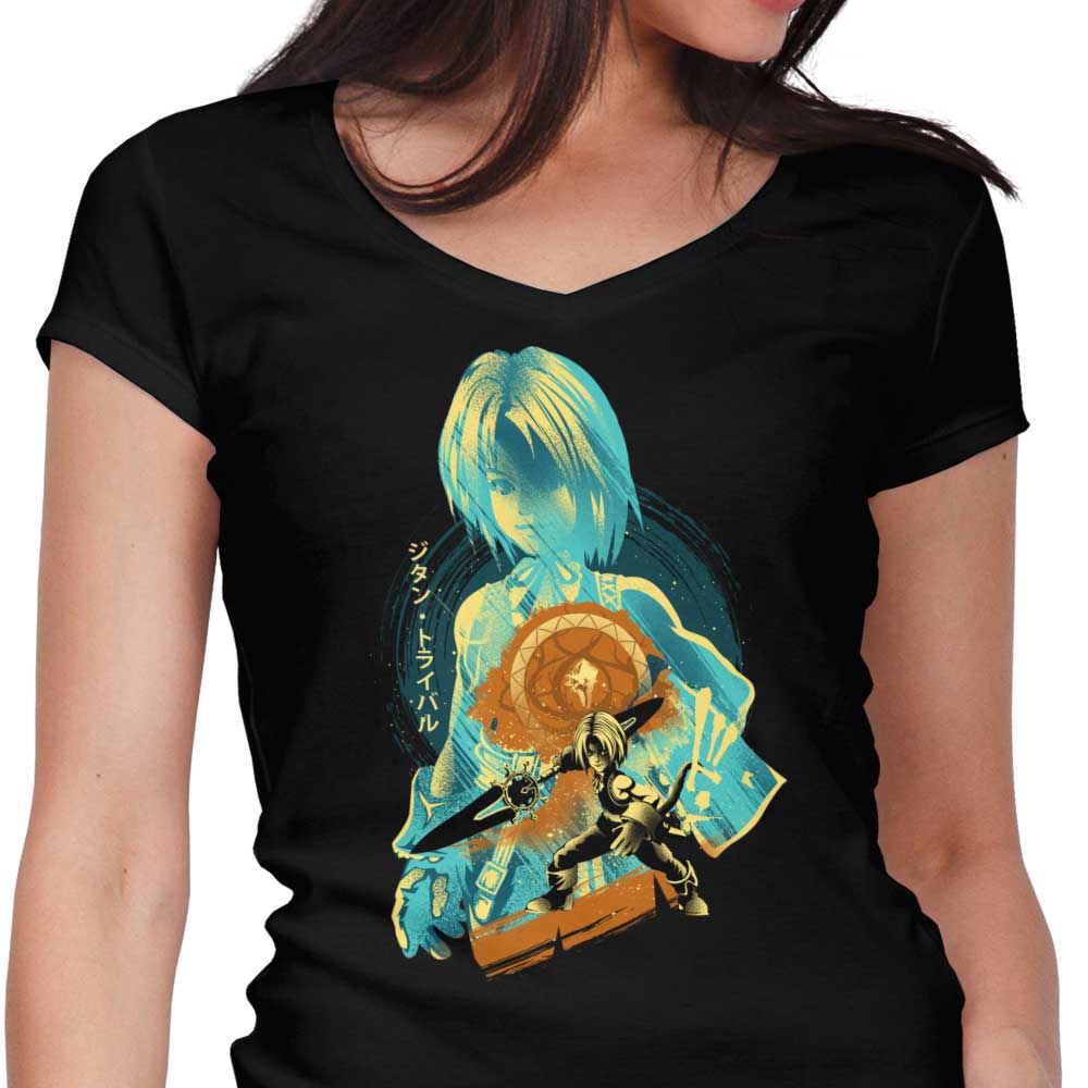 Women's Fashionable V-Neck T-Shirt - Thief Genome Collection