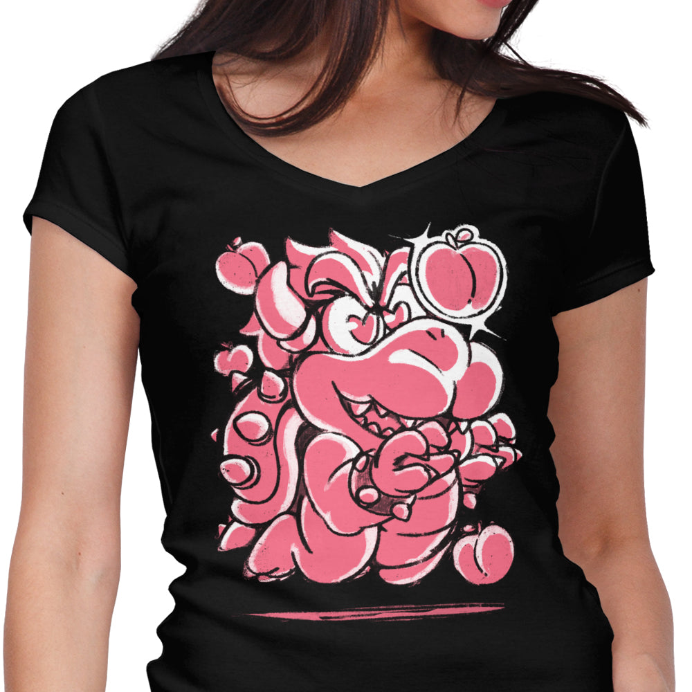 Women's Fashionable V-Neck Peaches Love Top
