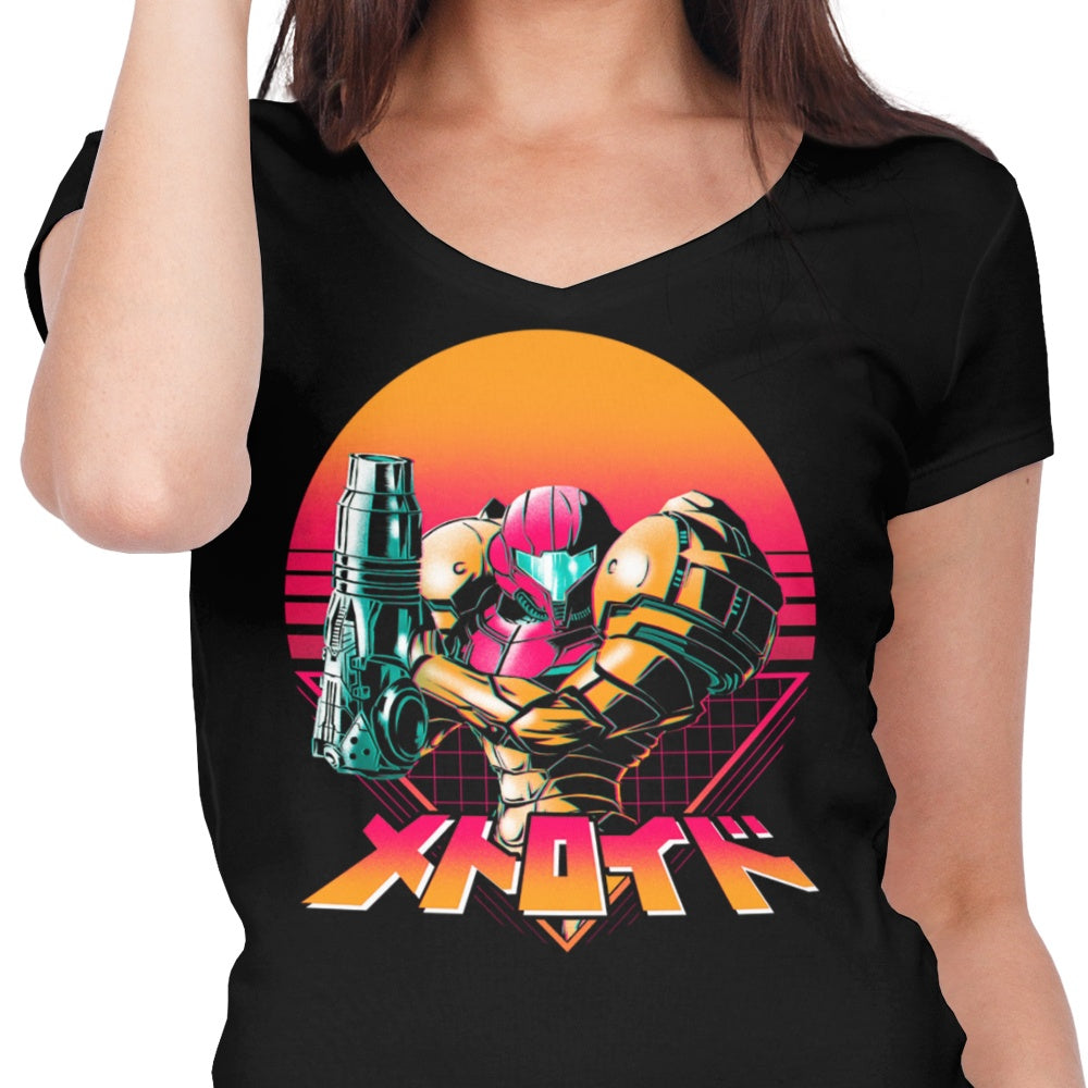 Retro Style Women's V-Neck Hunting T-Shirt - Retro Hunter