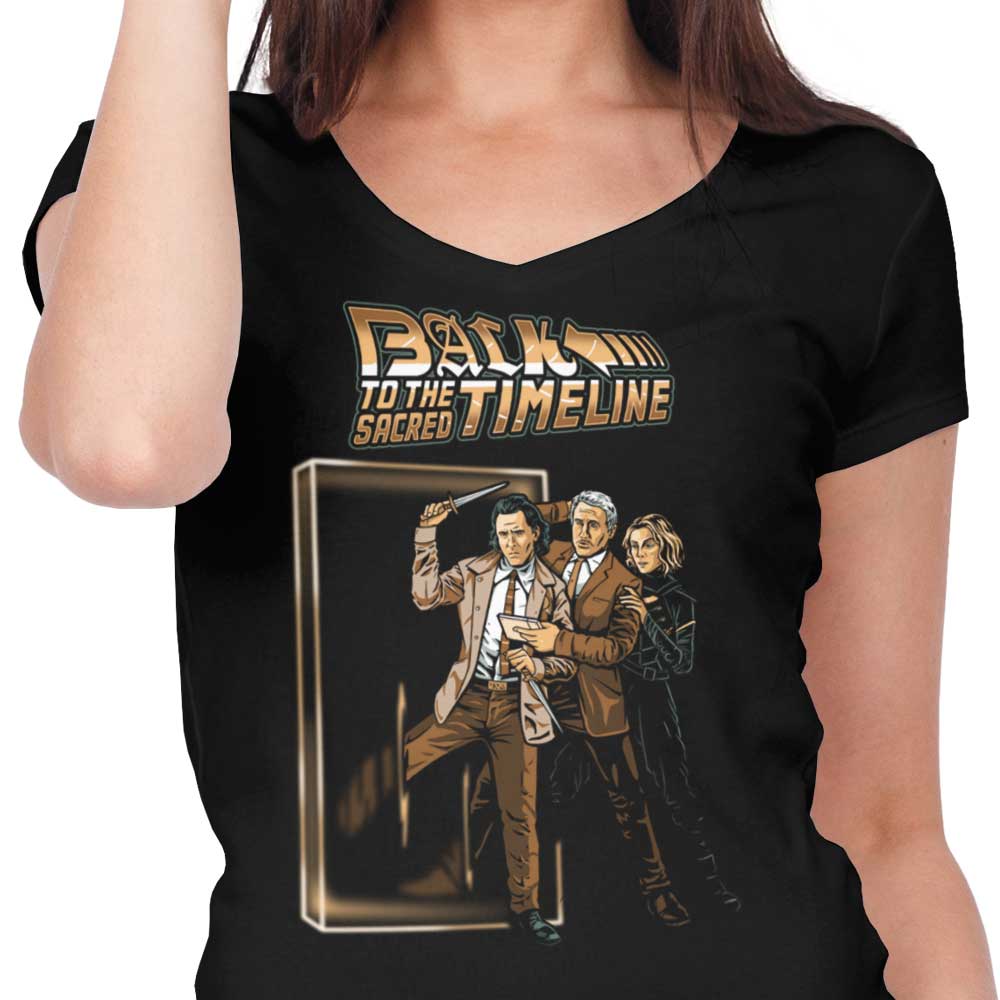 Women's Stylish V-Neck T-Shirt Inspired by 'To the Sacred Timeline'