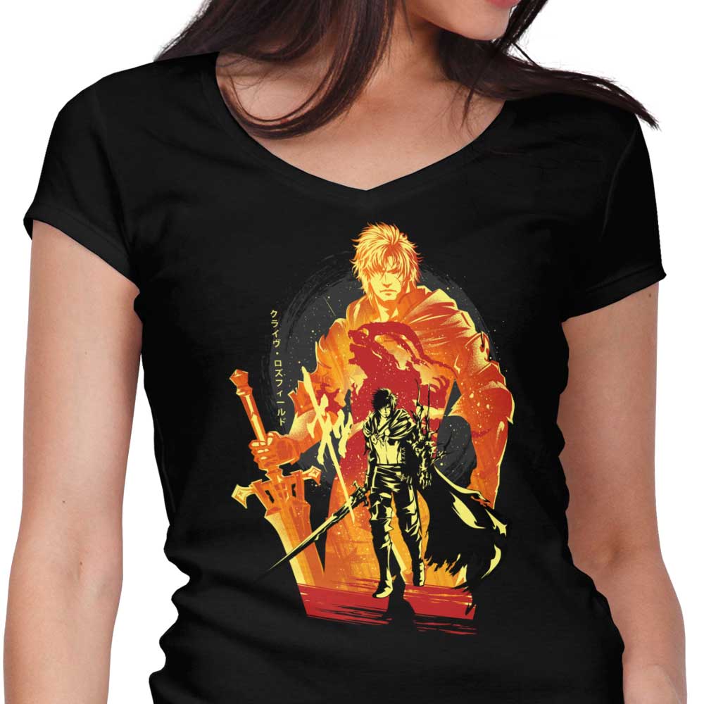 Rosaria's First Shield - Women's Stylish V-Neck Garment