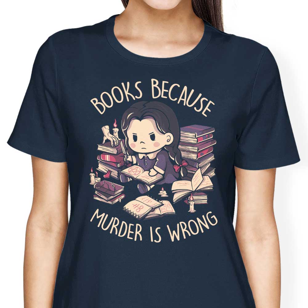 Edu.ely's 'Books Over Murder' Women's Fashionable T-Shirts