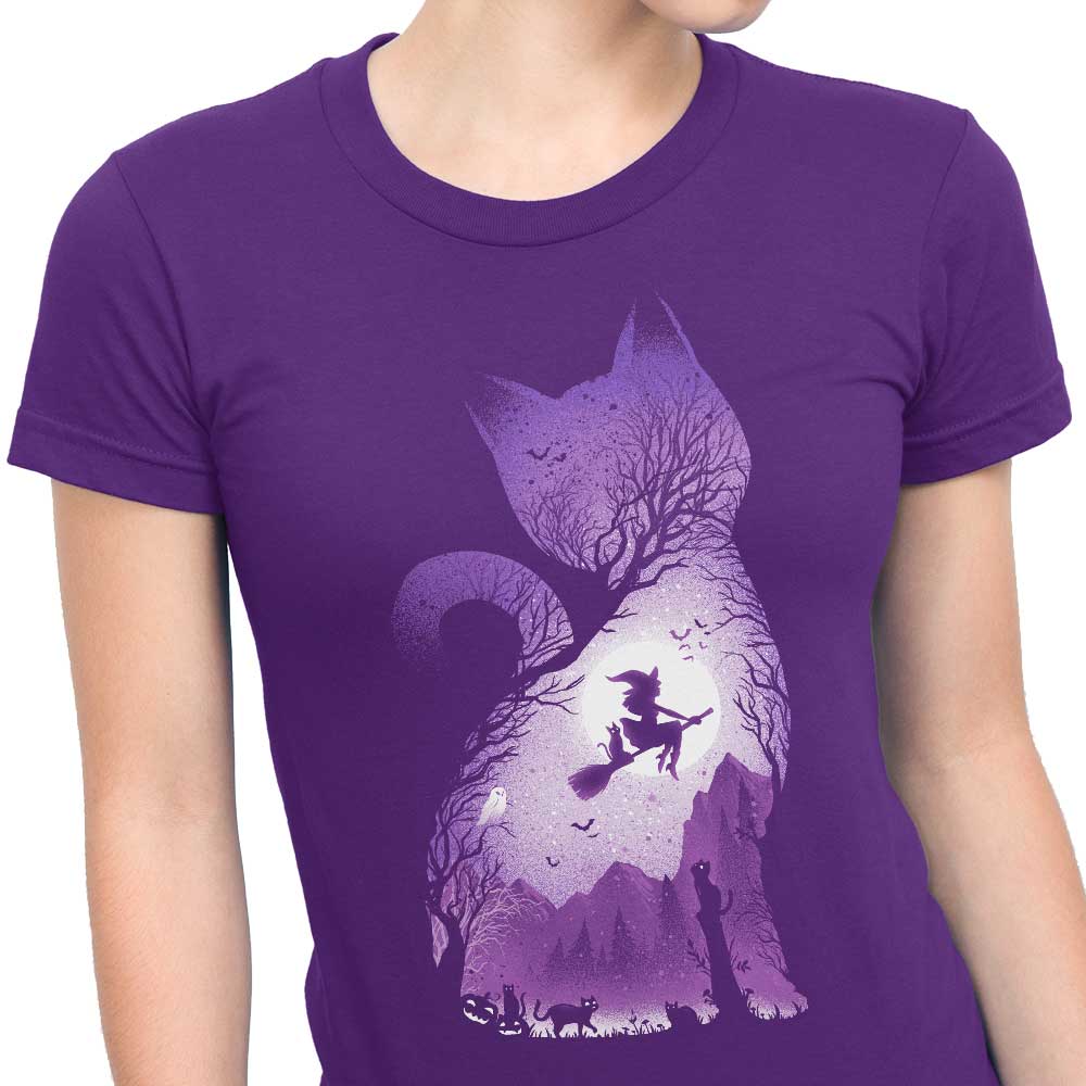 Alemaglia's Witch's Cat Women's Stylish Cotton T-Shirts