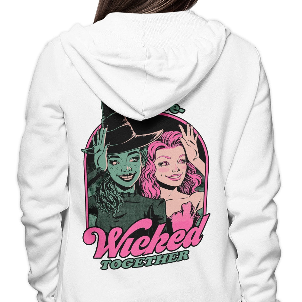 Green and Pink Witches Themed Stylish Hoodie by Studio Mootant