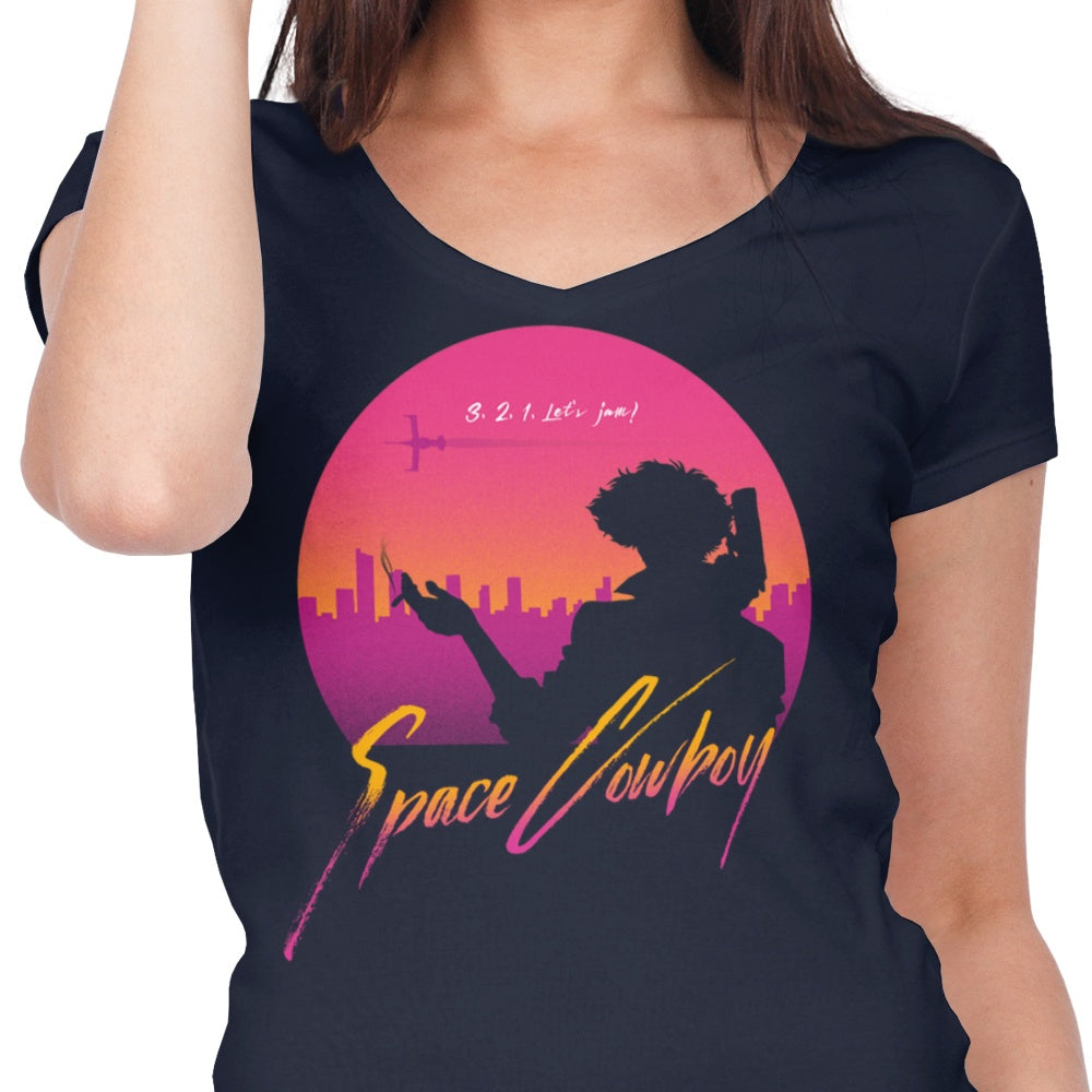 Ladies' V-Neck 'Let's Jam' T-Shirt