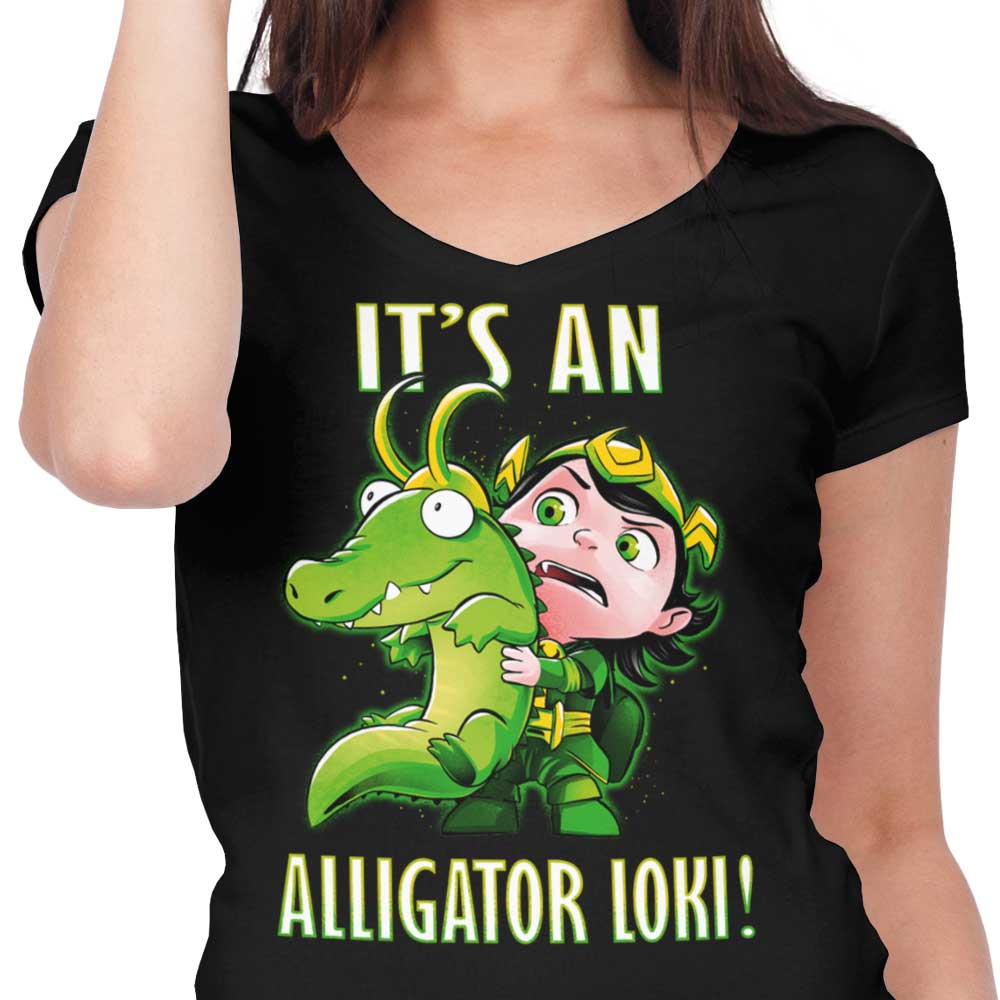 Stylish Women's Alemaglia V-Neck Alligator Print Top